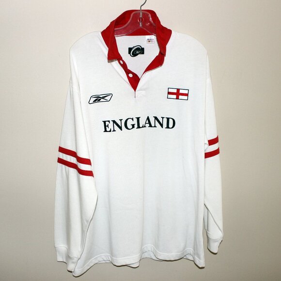 3/$118❤️mint unworn vintage Reebok ENGLAND RUGBY UNION long sleeve jersey - Picture 1 of 10